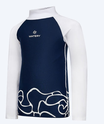 Watery UV-Shirt für Kinder - Chilton Langarm Rashguard - Dunkelblau/weiß