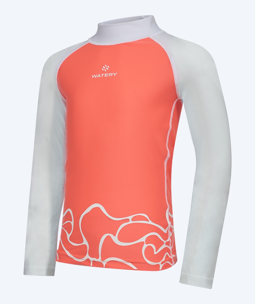 Watery UV-Shirt für Kinder - Chilton Langarm - Rosa/weiß