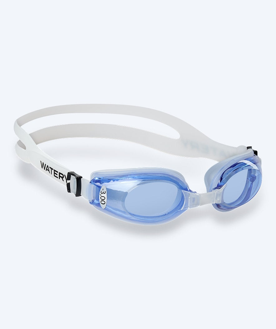 Watery kurzsichtige Schwimmbrille mit Sehstärke für Erwachsene - (-1.0) bis (-8.0) - Clivia - Klar/blau