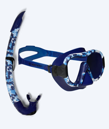 Watery Combo Schnorchelset für Erwachsene - Rudder Camo - Donkerblau