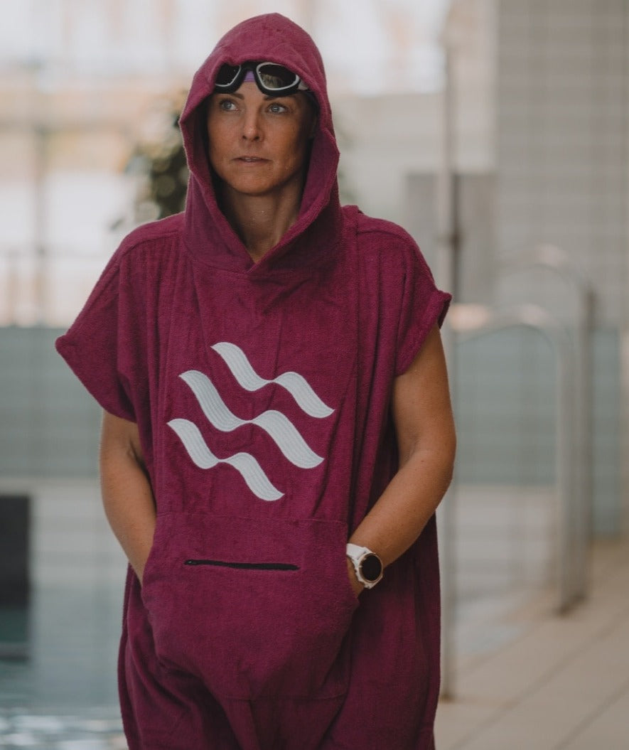 Watery Badeponcho für Erwachsene - Baumwolle - Schwarz