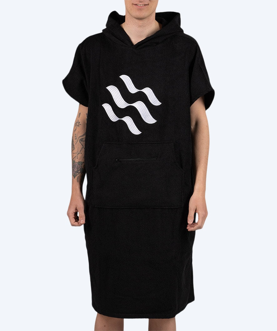 Watery Badeponcho für Erwachsene - Baumwolle - Schwarz