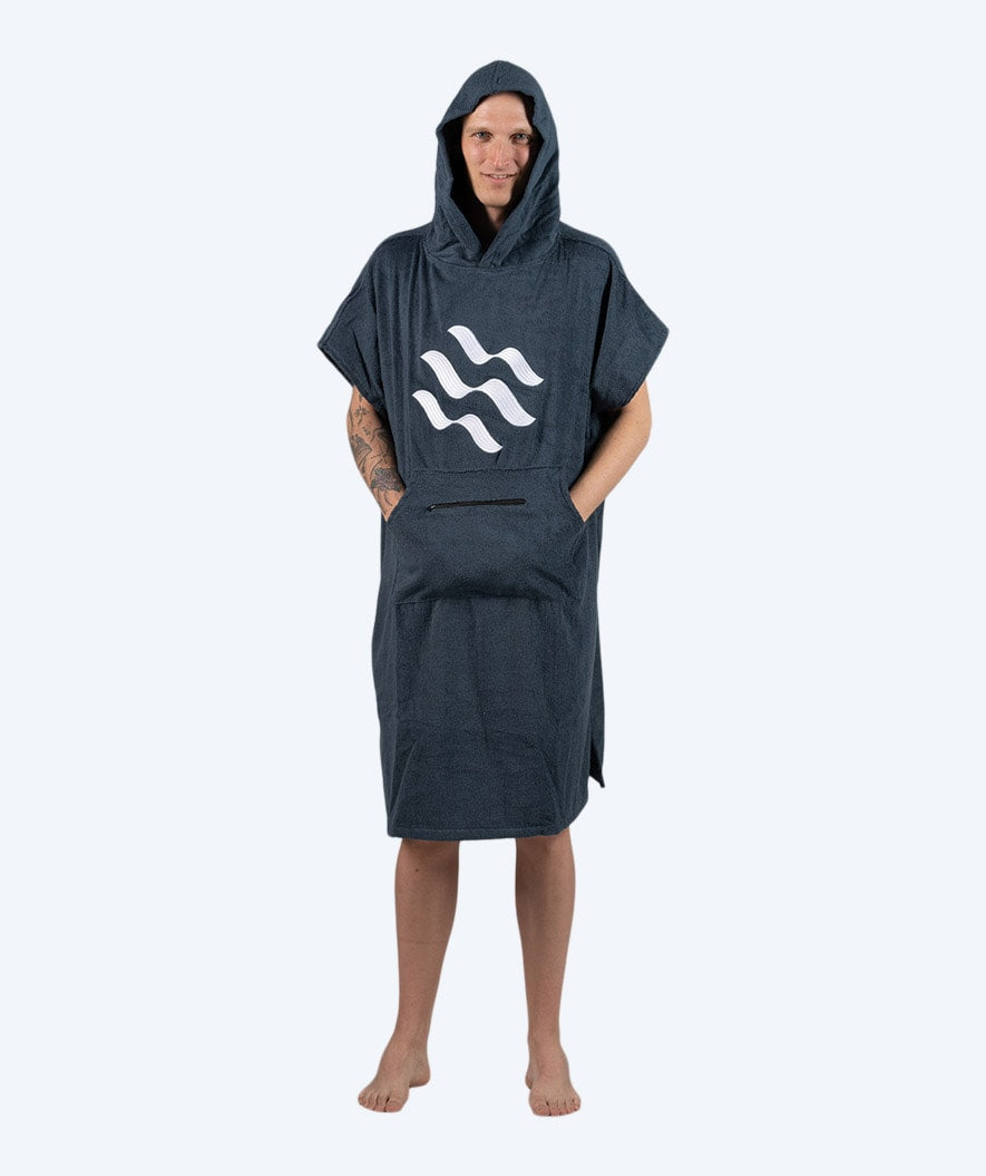 Watery Badeponcho für Erwachsene - Baumwolle - Donkerblau
