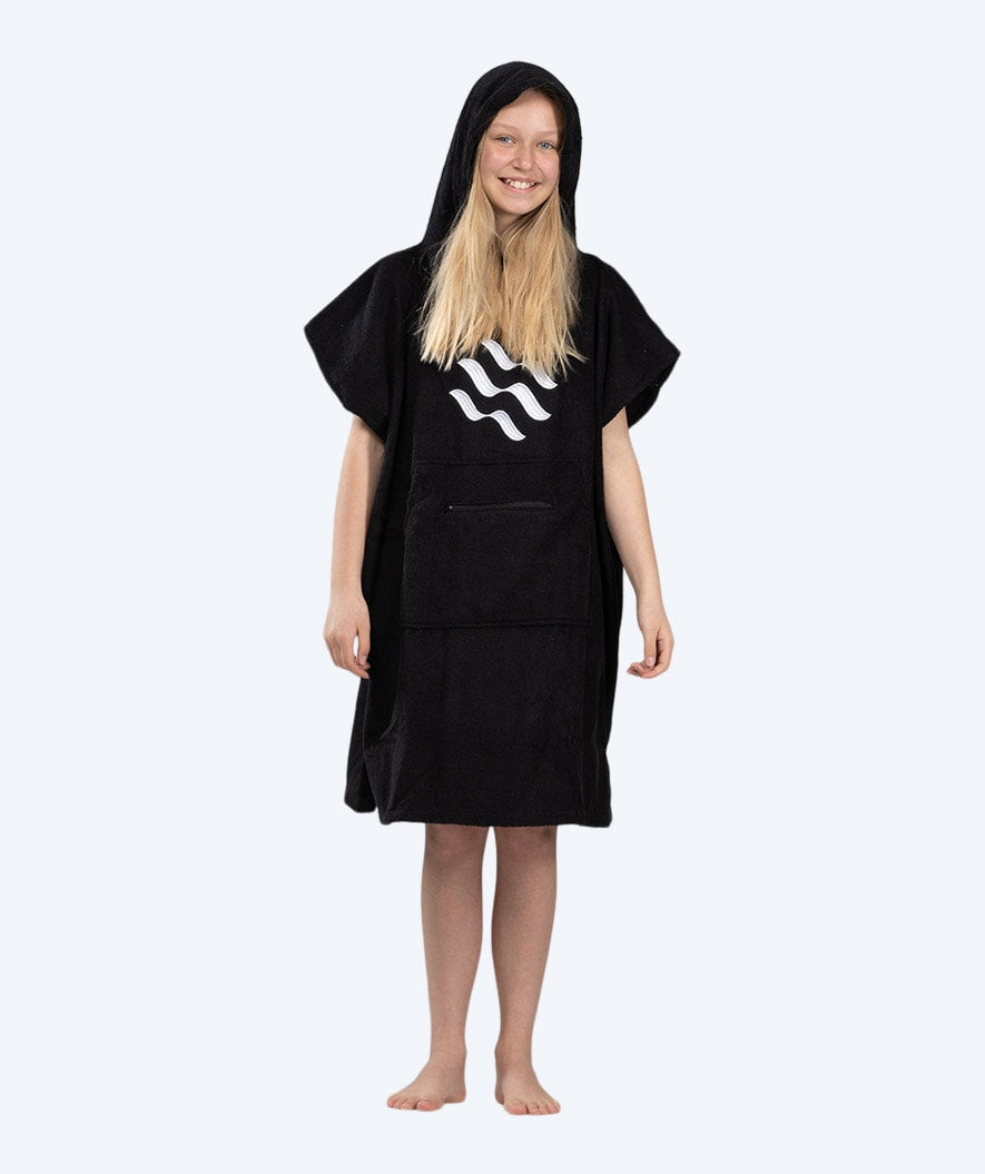 Watery Badeponcho für Junior (6-15) - Baumwolle - Schwarz