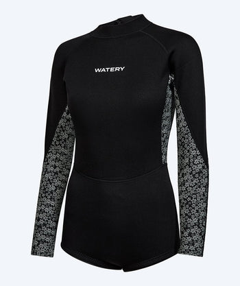 Watery Neopren Springsuit für Damen - Crosswind - Schwarz/Weiß