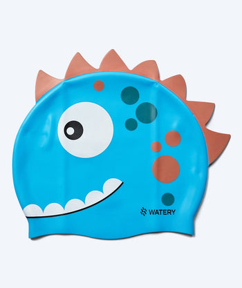 Watery Badekappe für Kinder - Dashers - Dino (Hellblau)