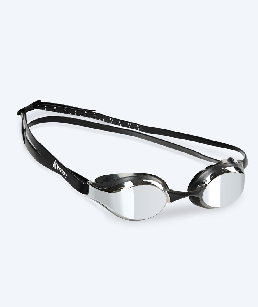 Watery Elite Schwimmbrillen - Poseidon Mirror - Schwarz/Silber