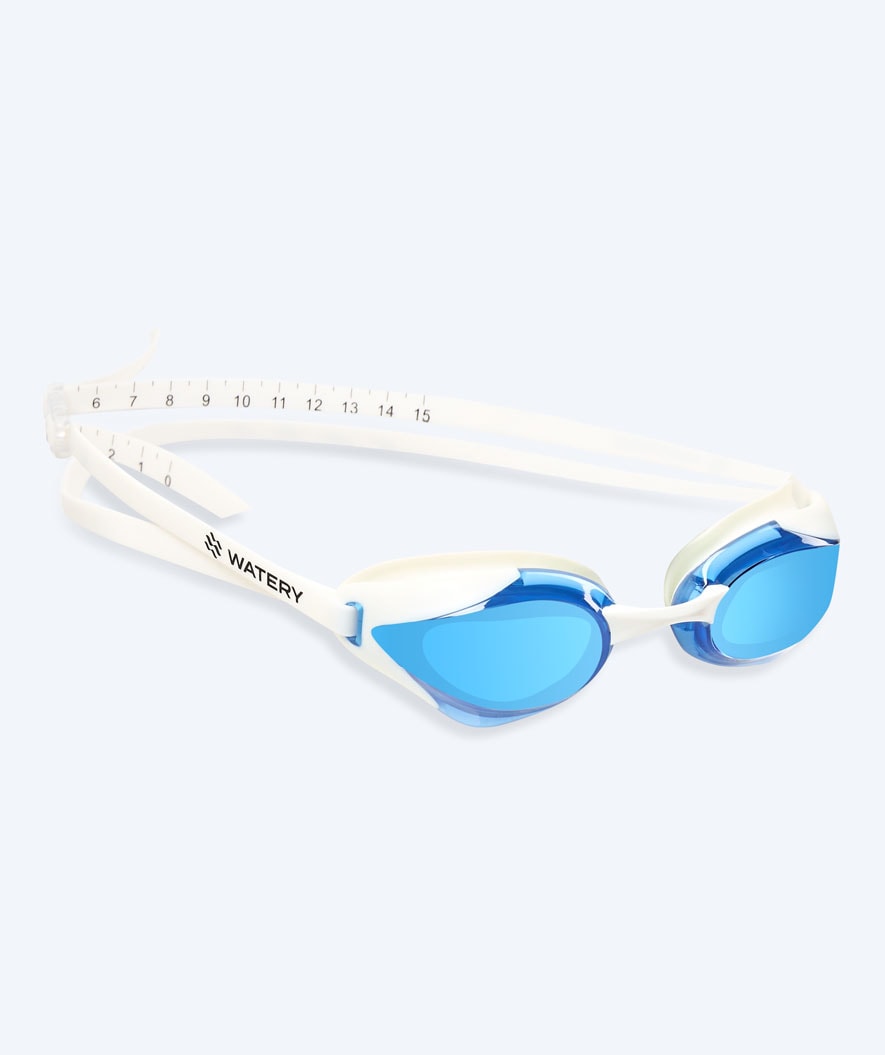 Watery Schwimmbrille - Poseidon Ultra Mirror - Weiß/blau