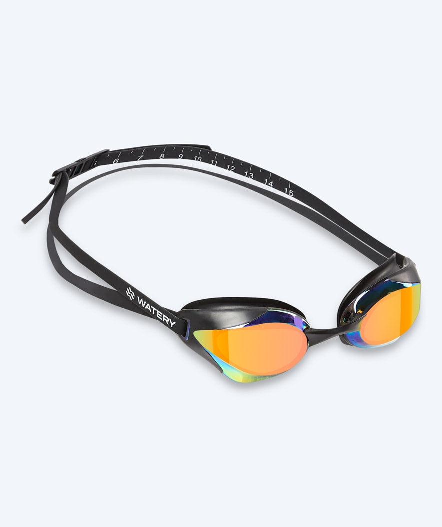 Watery Elite Schwimmbrillen - Poseidon Ultra Mirror - Schwarz/gold