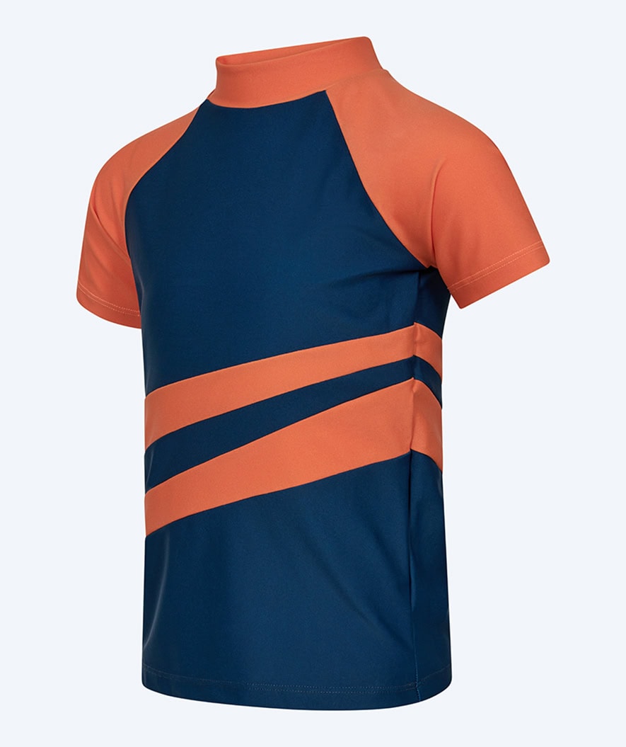 Watery UV Shirt für Kinder - Manami Short Sleeve Rashguard - Orange/blau