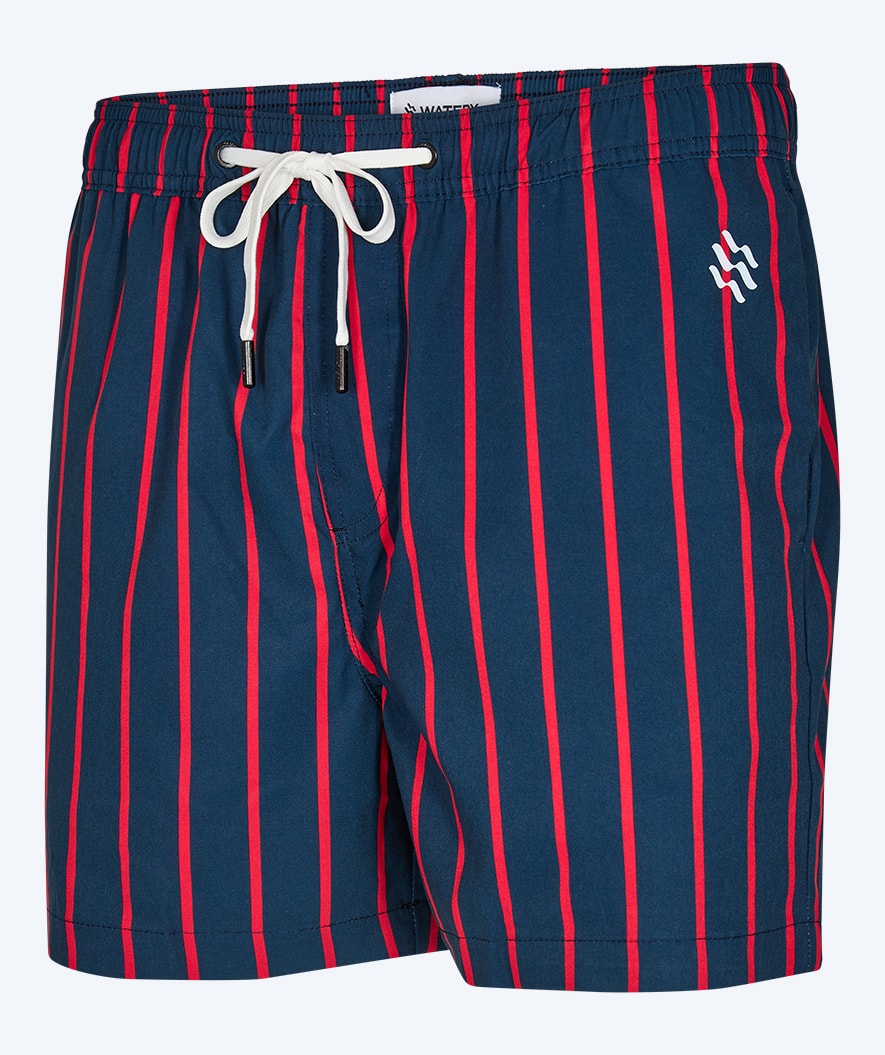 Watery Badeshorts für Herren - Marilla Eco - Dunkelblau/Rot