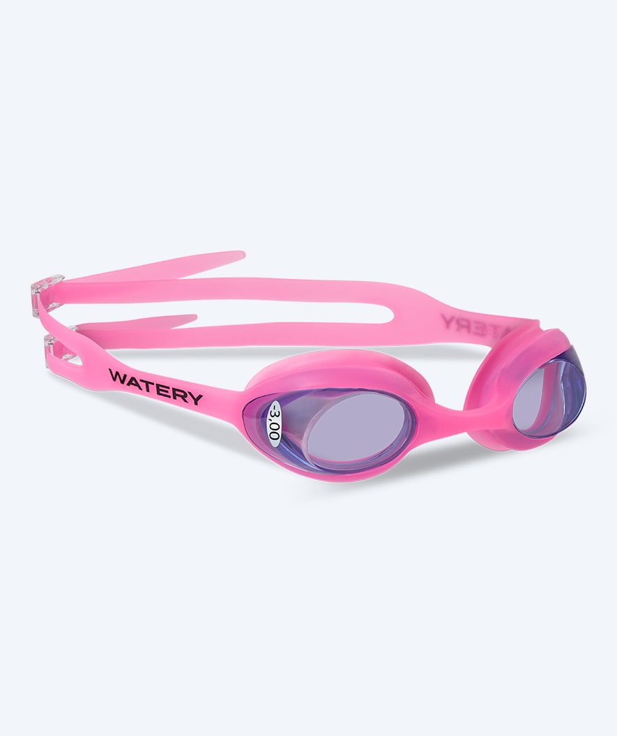 Watery kurzsichtige Schwimmbrille mit Sehstärke für Kinder - (-1.0) bis (-6.0) - Matira - Rosa/blau
