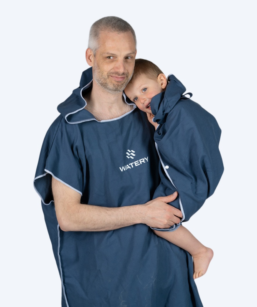 Watery Badeponcho für Erwachsene - Mikrofaser - Dunkelblau
