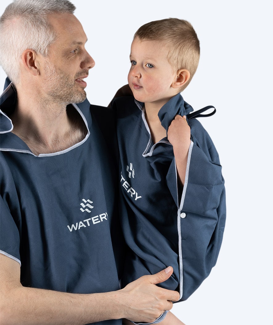 Watery Badeponcho für Kinder (1-6) - Mikrofaser - Dunkelblau