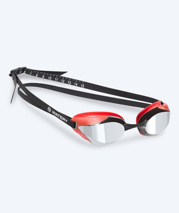 Watery Elite Schwimmbrillen - Poseidon Ultra Mirror - Rot/silber