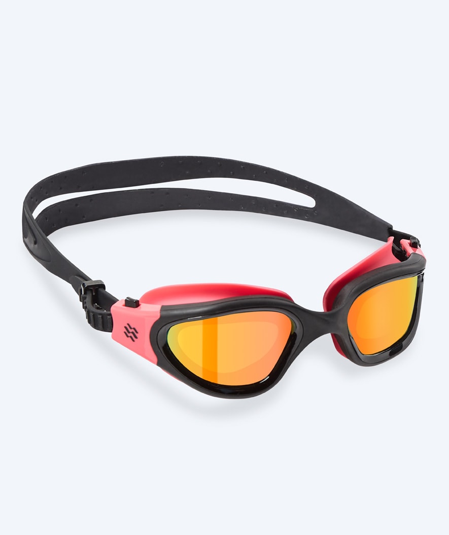 Watery Schwimmbrille fürs Training - Raven Mirror - Pink/gold