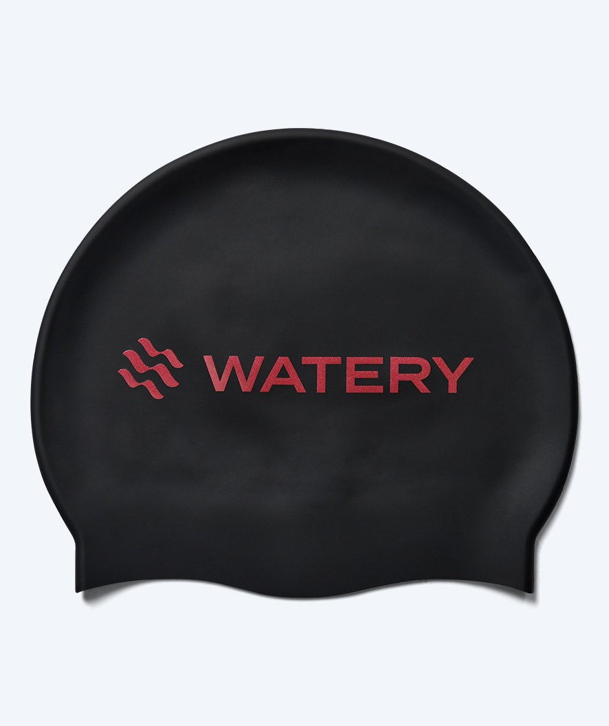 Watery Badekappe - Signature Metallic - Schwarz/Rot
