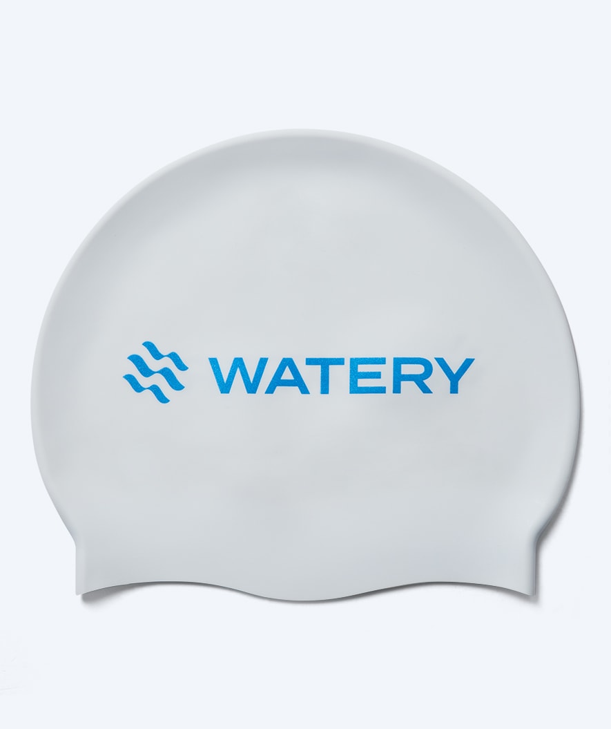 Watery Badekappe - Signature Metallic - Weiß/blau