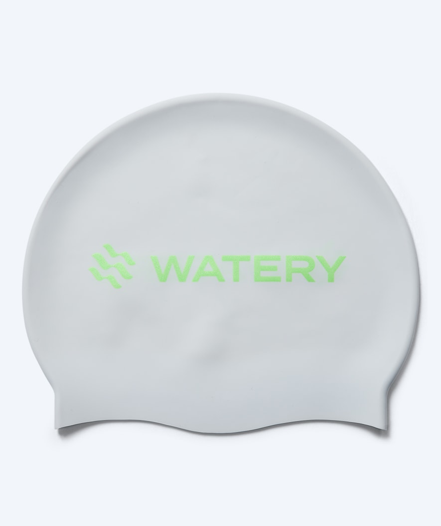 Watery Badekappe - Signature Metallic - Weiß/grün