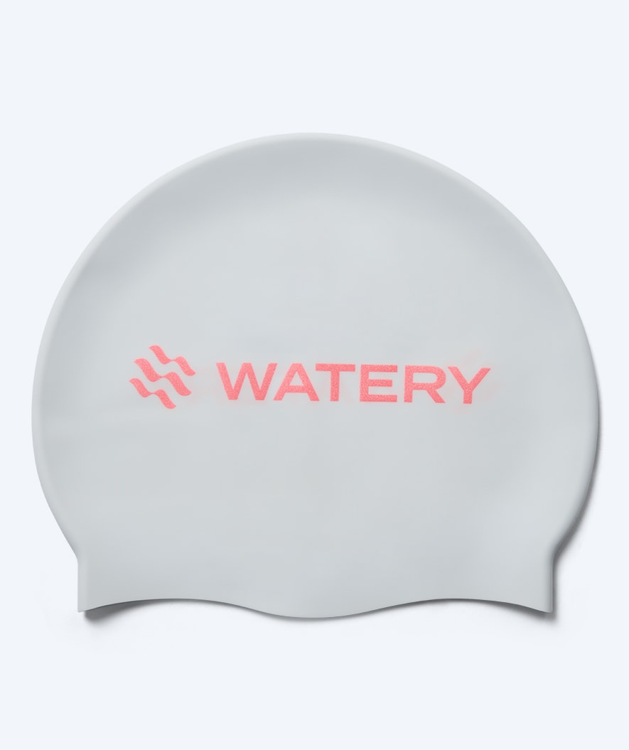 Watery Badekappe - Signature Metallic - Weiß/ljusrosa