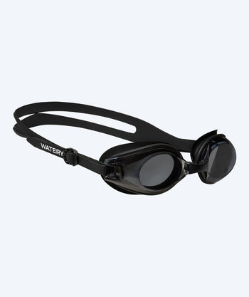 Watery Schwimmbrillen mit Sehstärke für Kurzsichtige Erwachsene - (-1.5) – (-7.0) - Biminis - Schwarz (Smoke Scheiben)