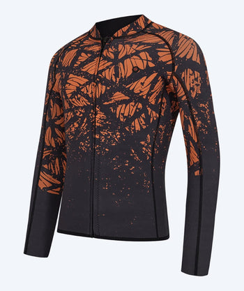 Watery Neoprenshirt mit Reißverschluss für Herren - Lodge - Schwarz/Orange
