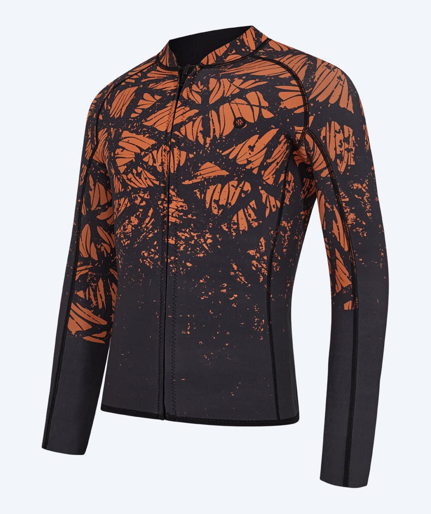 Watery Neoprenshirt mit Reißverschluss für Herren - Lodge - Schwarz/Orange