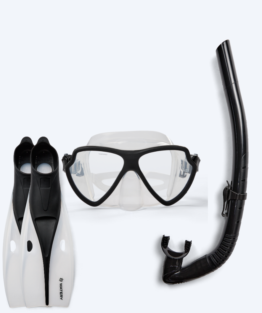 Watery Schnorchelset für Erwachsene (Ab 15 Jahren) - Itzel/Breeve - Schwarz