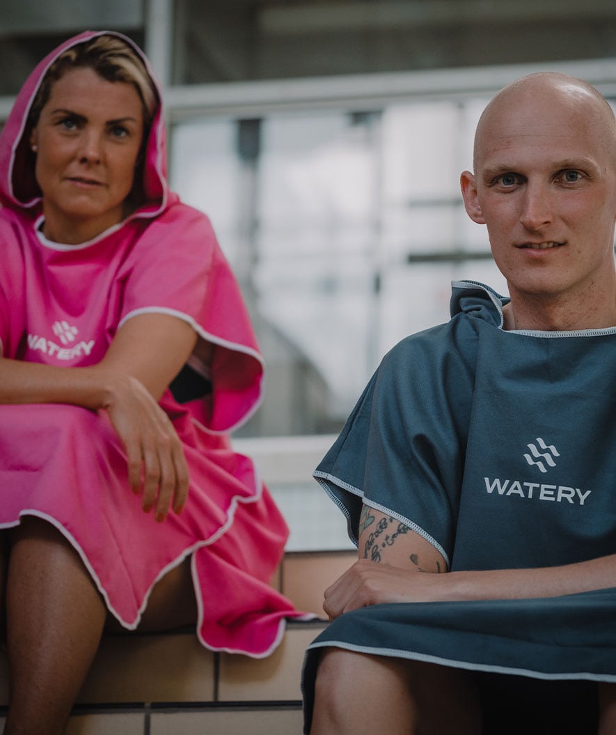 Watery Badeponcho für Erwachsene - Mikrofaser - Dunkelblau