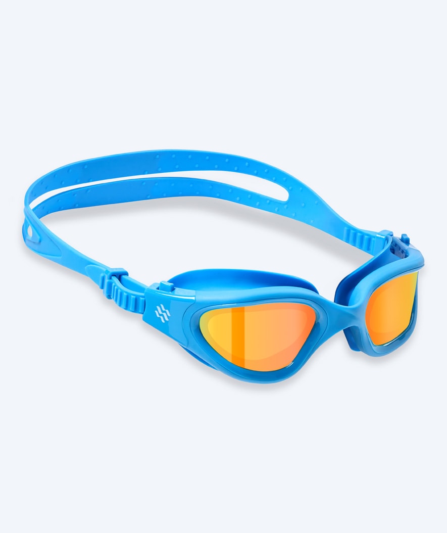 Watery Schwimmbrille fürs Training - Raven Mirror - Hellblau/gold