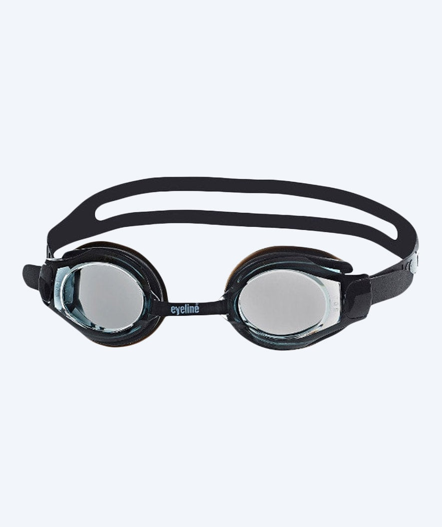 Eyeline Schwimmbrillen für Kurzsichtige mit Sehstärke - (-1,5) til (-10,0) mit Rauchglas (Schwarz)