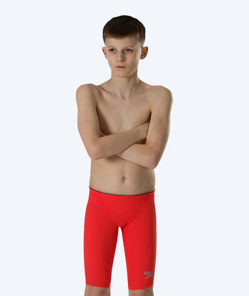 Speedo Wettkampf-Badehose für Jungen - LZR Element - Rot/Silber (limitiert)