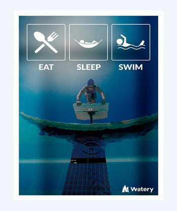 Watery Poster mit Schwimmsport-Motiven - Eat - Sleep - Swim
