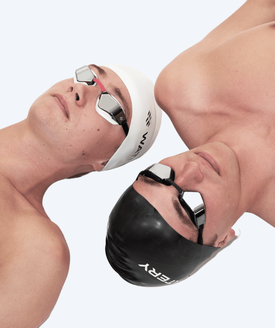 Watery Wettkampf-Schwimmbrille - Brooks Mirror - Weiß/Silber