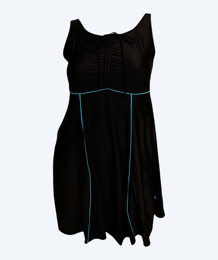 Mirou Badeanzug mit Rock und Bein für Damen - Schwarz/hellblau