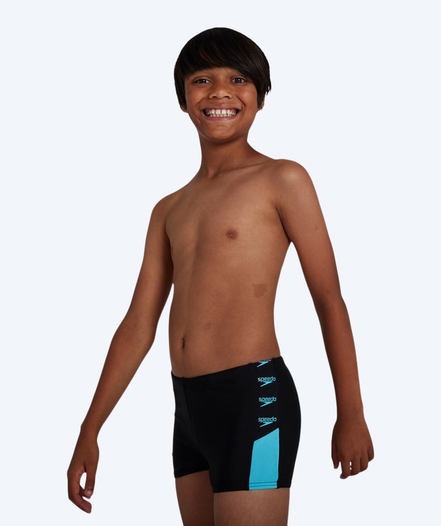 Speedo Aqua Shorts für Jungen - Boom Logo Splice - Schwarz/adriat