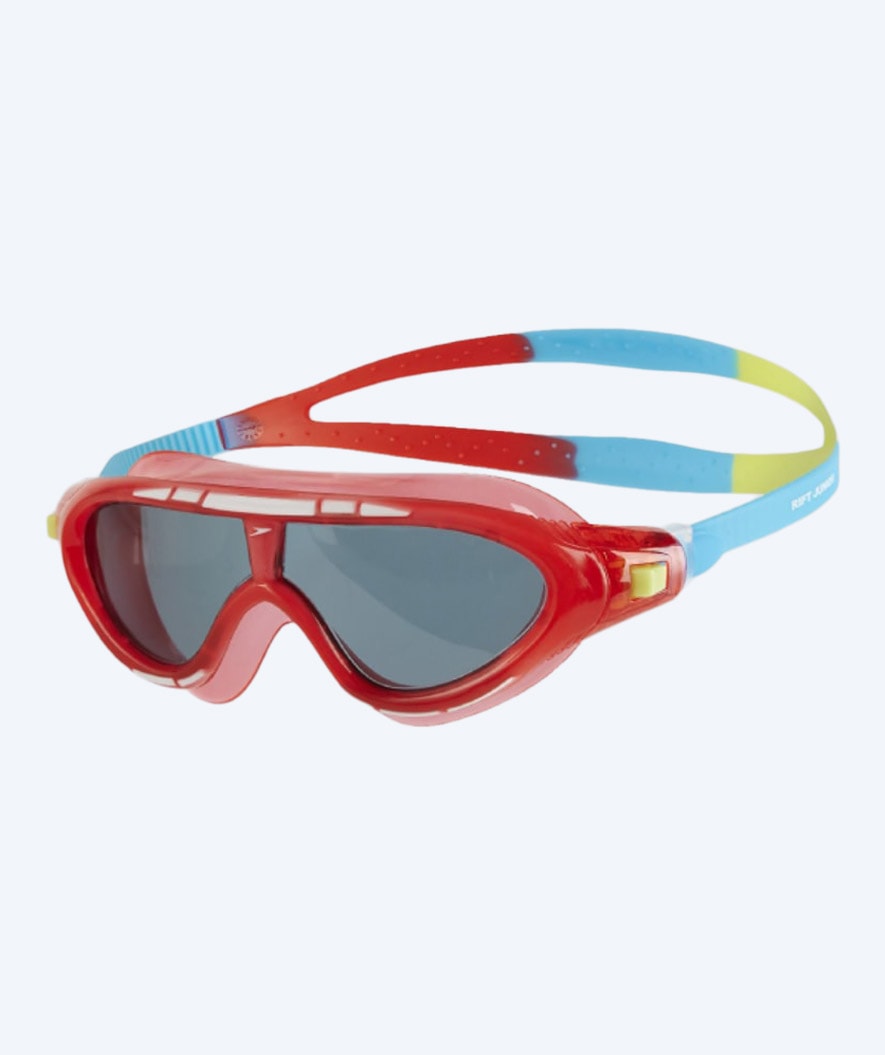 Speedo Taucherbrille für Kinder (6-14) - Rift - Rot/Hellblau/Grün (Smoke Linse)