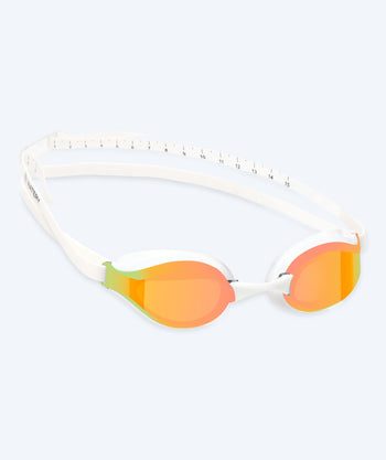 Watery Elite Schwimmbrille - Poseidon Mirror - Weiß/gold