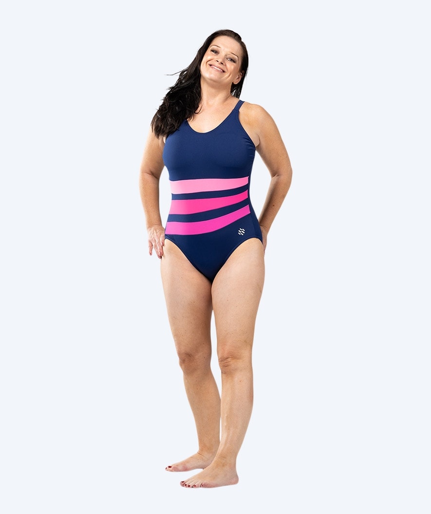 Watery Badeanzug mit Einlage für Frauen - Mystique Stripes - Pink
