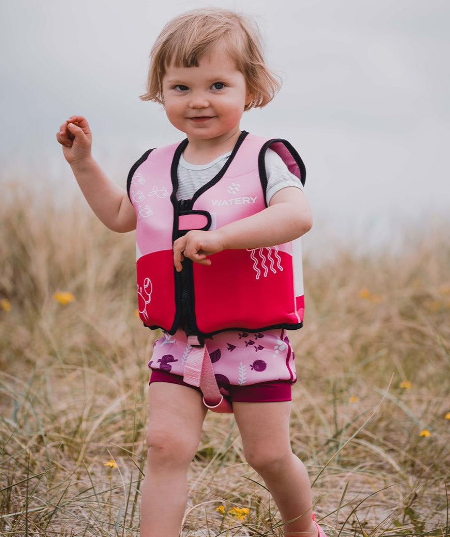 Watery Badehose für Kinder - Neopren Schwimmwindel - Purple Stripes