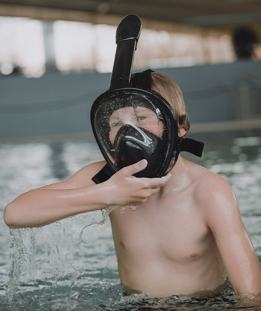 Watery Vollgesichts-Tauchmaske für Kinder - Oxygen - Schwarz