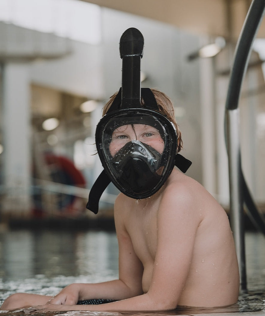 Watery Vollgesichts-Tauchmaske für Kinder - Oxygen - Schwarz