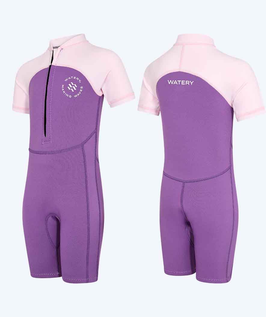 Watery UV Neoprenanzug für Kinder - Calypso Shorty - Lila/Rosa