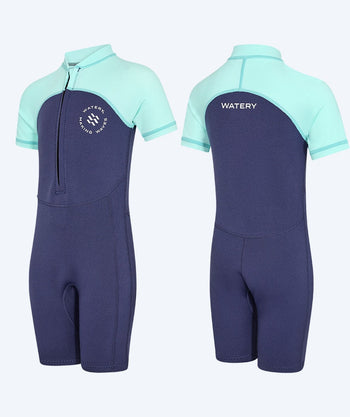 Watery UV Anzug für Kinder - Calypso Shorty - Hellblau/dunkelblau