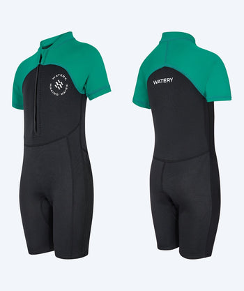 Watery UV Anzug für Kinder - Calypso Shorty - Grün/schwarz