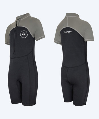 Watery UV Anzug für Kinder - Calypso Shorty - Grau/schwarz