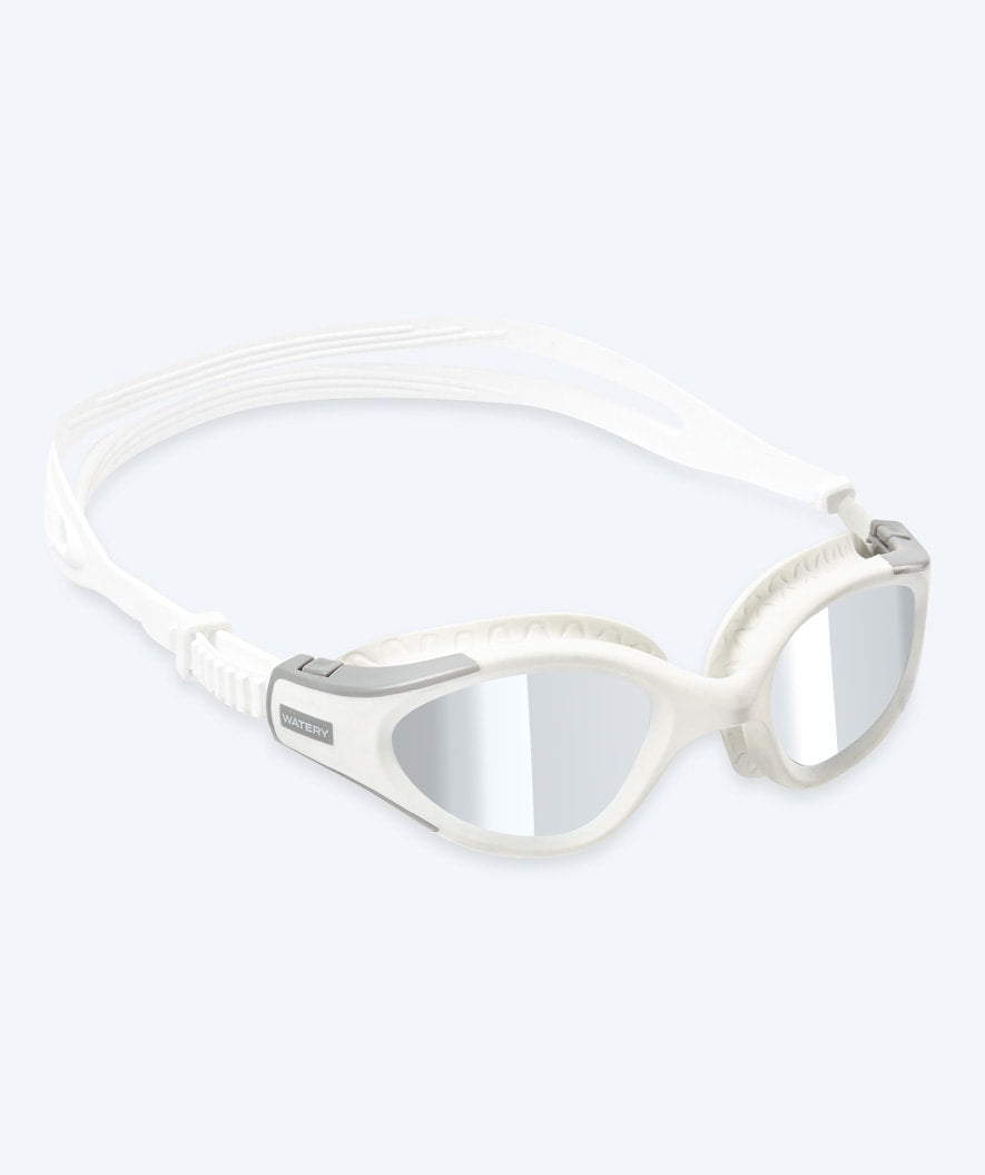 Watery Motions Schwimmbrille - Kelvin Mirror - Weiss/Silber