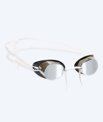 Watery Schwimmbrille - Proflex Swedish Mirror - Weiß/silber