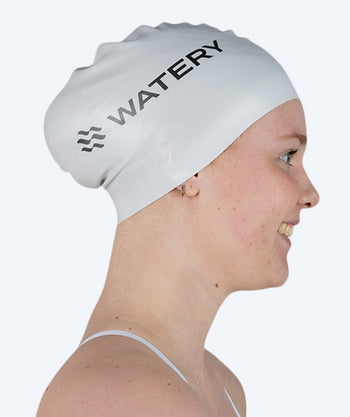 Watery Badekappe für langes Haar - Signature - Weiss