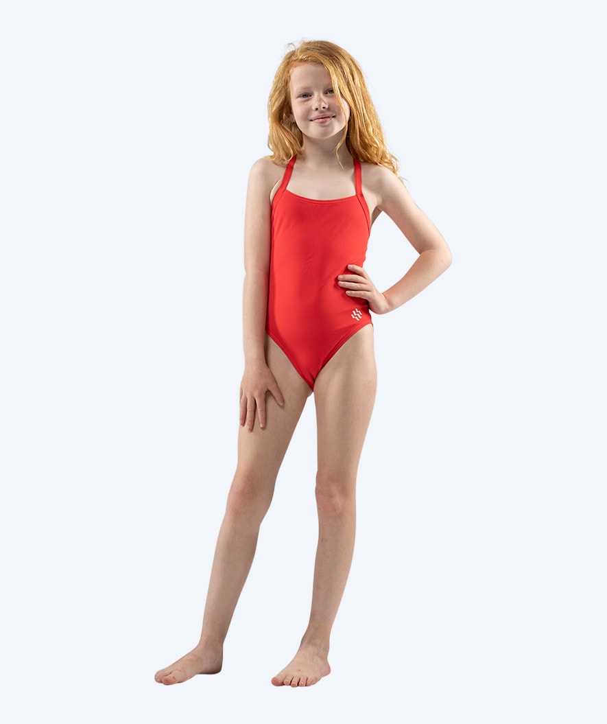 Watery Badeanzug für Mädchen - Freestyler Solid - Kirschrot